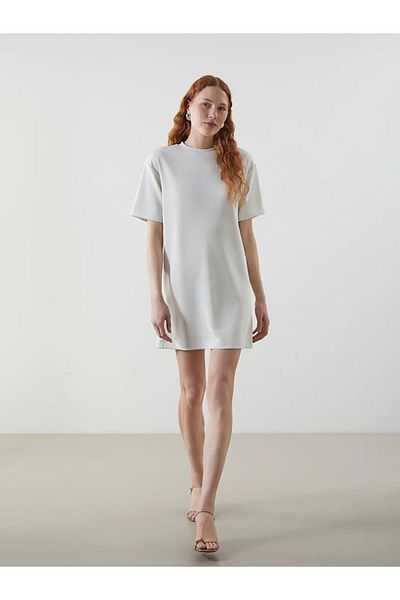 LC Waikiki Lcw Vision Beige Crew Neck Women's Mini Dress