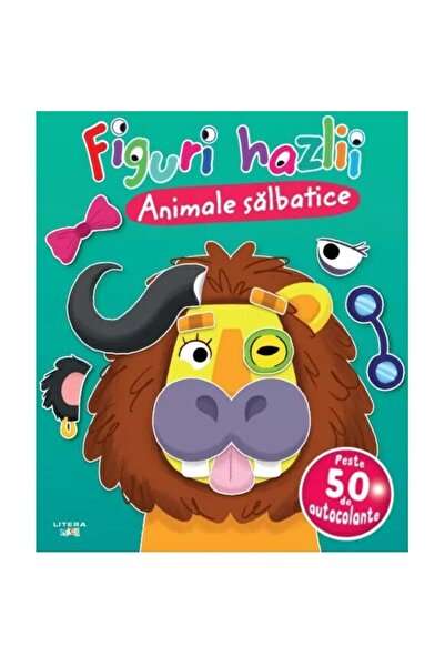 Editura Litera Figuri hazlii. Animale salbatice. Peste 50 de autocolante