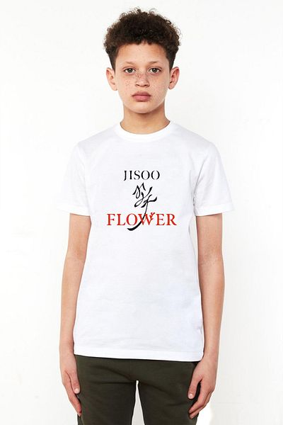 Tshirthane Jisoo Flower White Kids Bicycle Tshirt