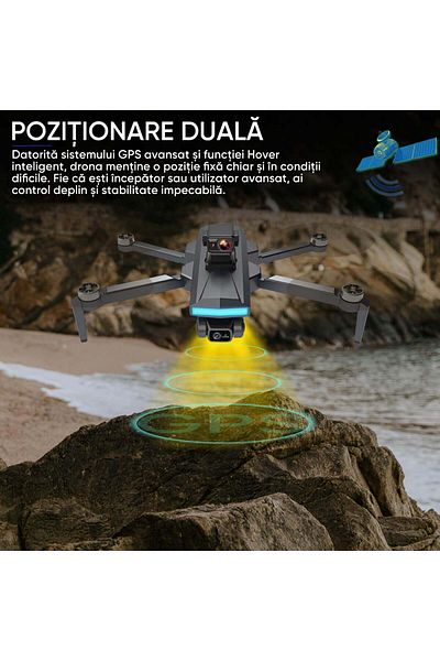 HexaCraft AngelSword – Dronă cu cameră duală pe gimbal pe 3 axe, GPS, AI Follow Me, telecomandă