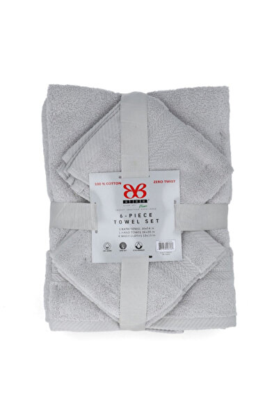 Bibb Home 6-Piece Zero Twist Super Soft Ultra Absorbent Towel Set