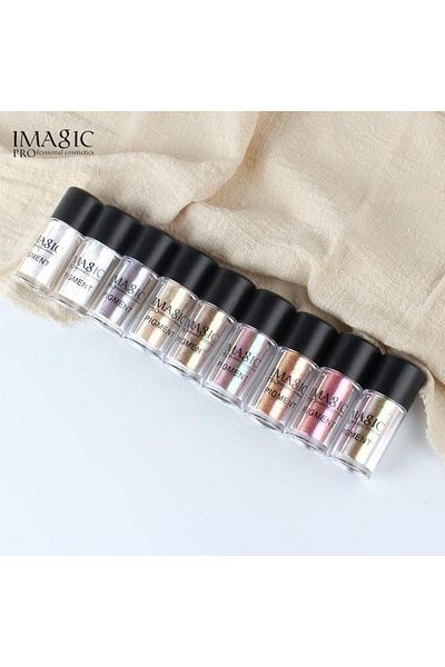 imagic LADY MODEL IMAGIC Metallic Pigment Glitter Eyeshadow Palette | 9 Vibrant Colors | High-Shine, Long-L