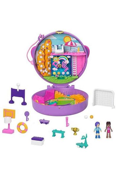 mattel Set Polly Pocket, Mattel, Aventura Sportiva, 2 papusi, accesorii, multicolor, 29x19x6.5cm