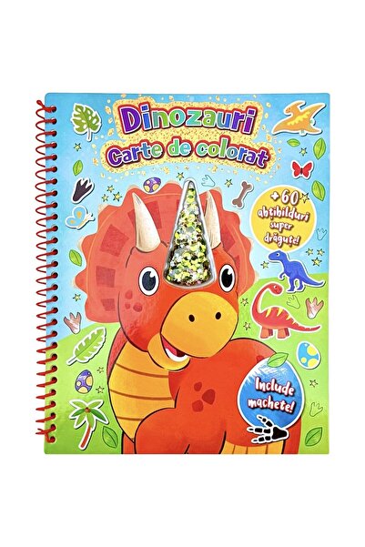 Editura Flamingo GD Dinozauri carte de colorat cu machete