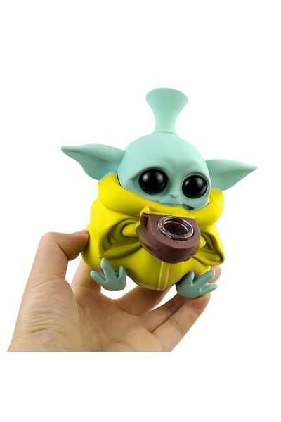 OEM Bong Star Wars Baby Yoda Pipă Alien Urban Crew Galben 13cm