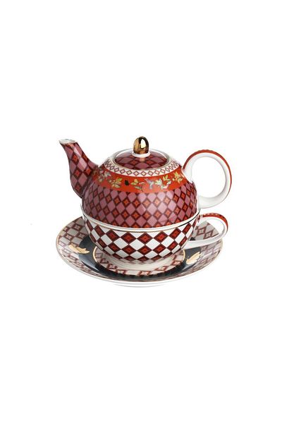 Lucky Art Evelyn Bone Single Season Teapot & Cup Set