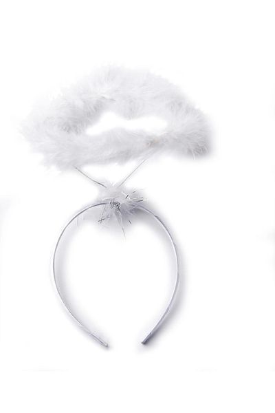 Lenaca White Otrish Feathered Flexible Structure Angel Haresi Angel Crown