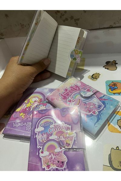 demirosa 4 Cute Ice Cream & Drink Mini Notebooks – for School and Daily Use