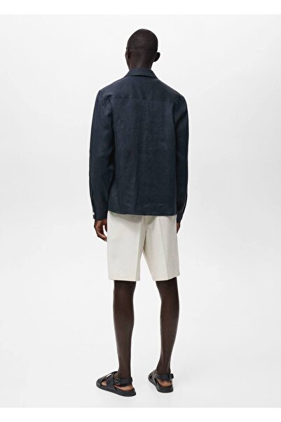 MANGO Man %100 hafif keten gömlek ceket