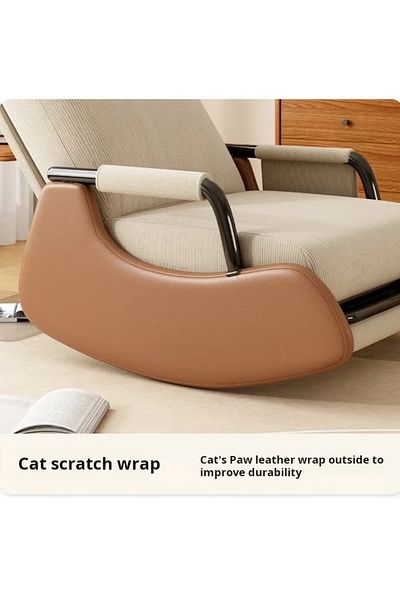 Old_Feller Modern rocking chair with footrest, side pockets & adjustable high back. For balcony, living room