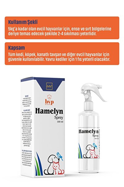 Genel Markalar Hamelyn Bit-Pire-Kene Spreyi 100ml Doğal Koruma Kedi Köpek Kuş Tavşan Uyumlu