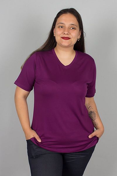 Truva XXL Cherry Rot V-Neck Lycra Viscose T-Shirt – Comfortable, Stylish and Breathable Fabric