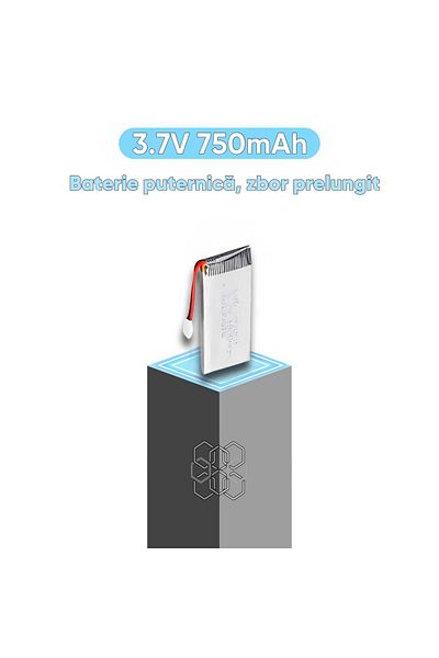 HexaCraft Rechargeable battery for drones, Li-Po, compatible with HexaCraft UpWheel, 3.7V 750mAh, Extended