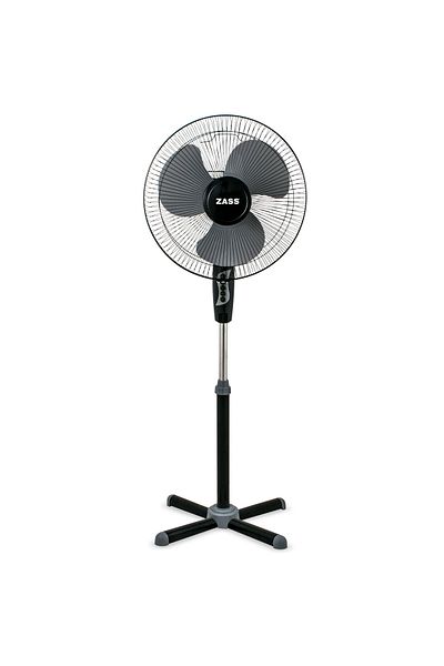 Zass ZF 1604 pedestal fan, 41cm diameter, 45 W, Silent and powerful motor, Black color
