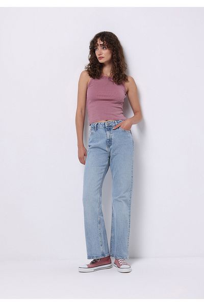 Colin's Regular Fit Mid Waist Wide Leg Women's Indigo Jean Trousers