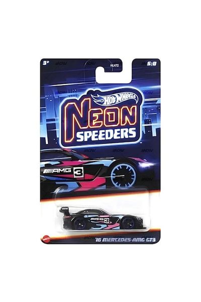 HOT WHEELS Masinuta metalica Hot Wheels, Neon Speeders, '16 Mercedes-AMG GT3, 1:64, Negru