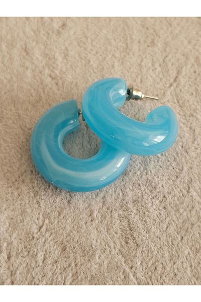 SiestaAccessories Blue Color Acrylic Hoop Earrings