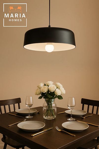 MARIA HOMES Modern Black Cone Pendant Light