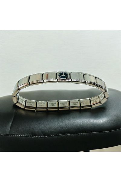 MeSin Store Car Series Mercedesmarka Charm and Steel Italian Bracelet