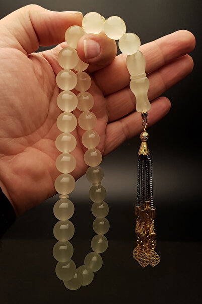 EHİNOS سبحة للرجال مقاس 14 ملم على شكل كرة أخضر على شكل عين القطة