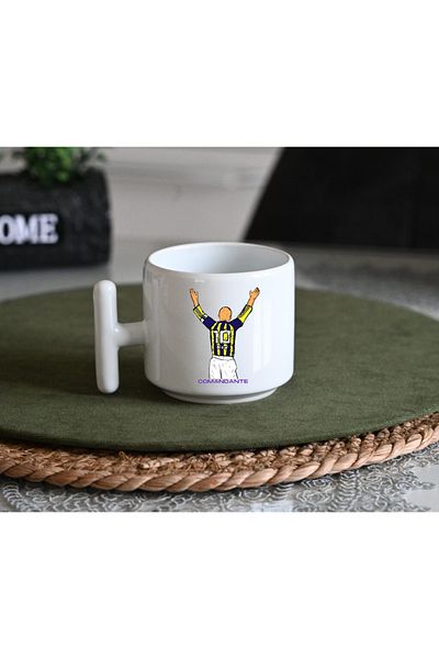 IVART Alex De Souza -Comandante Printed Porcelain t Mug with Handle-Cup-Gift-Yellow-Kralex