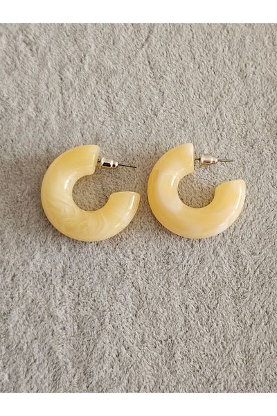 SiestaAccessories Yellow Color Acrylic Hoop Earrings