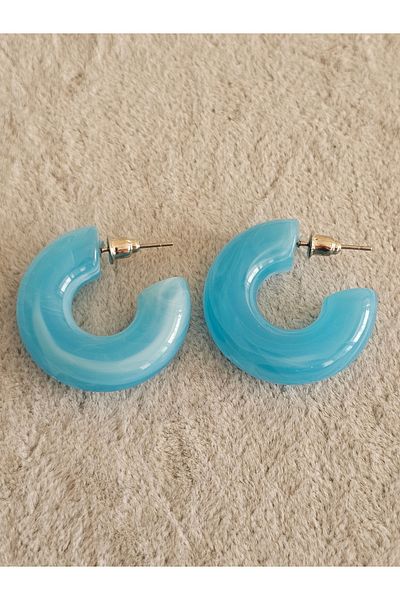 SiestaAccessories Blue Color Acrylic Hoop Earrings