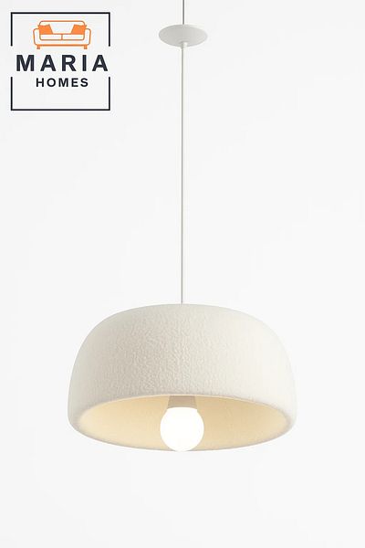 MARIA HOMES Oversized Textured White Dome Pendant Light