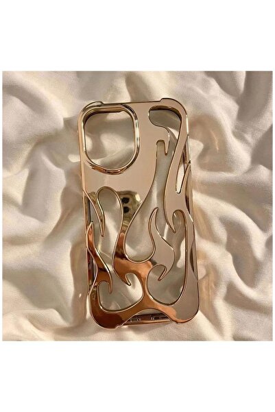 Zebana Apple iPhone 16 Pro Max Uyumlu Kılıf Zebana Flame Silikon Kılıf Gold