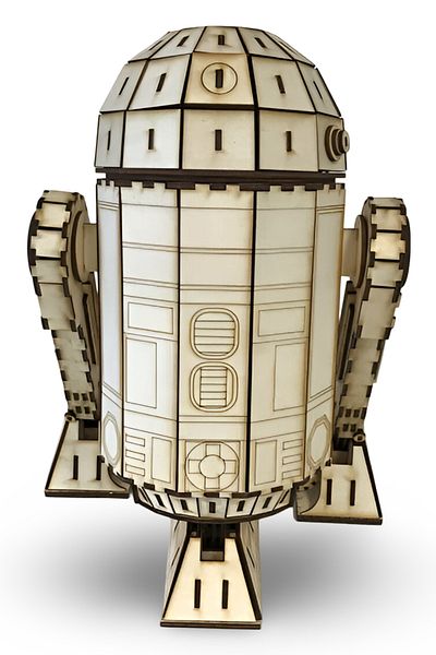 ALGWOOD Star Wars Themed Wooden R2D2 Puzzle - Hobby and Decorative Puzzle - 3D Robot Model