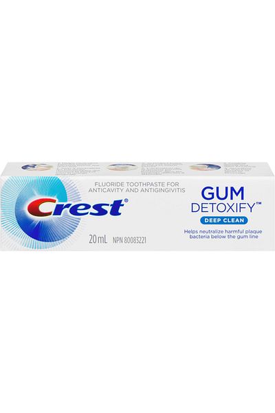 CREST Toothpaste, Crest 3D Gum Detoxify, for Gingivitis, Receding Gums, Periodontitis, tube 20ml