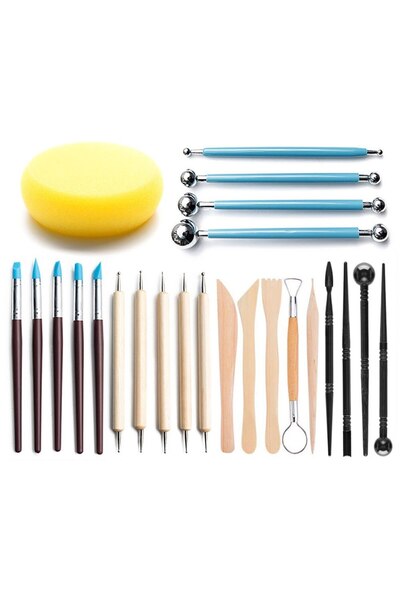 OEM Unelte de modelat, cuțite de sculptură, accesorii pentru ceramică, lut, ceramică, set de 24 de unelte pentru meșteșuguri