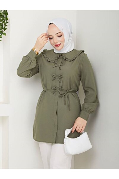 SHİROSA Baby Collar Bow Detail Hijab Tunic