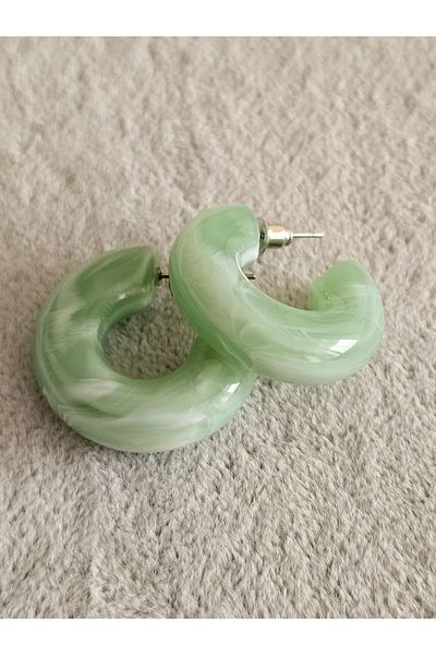 SiestaAccessories Green Color Acrylic Hoop Earrings