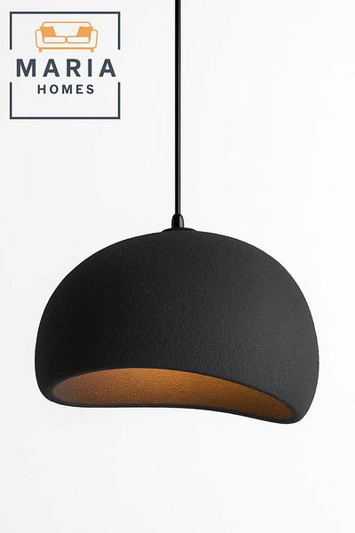 MARIA HOMES Matte Black Dome Pendant Light