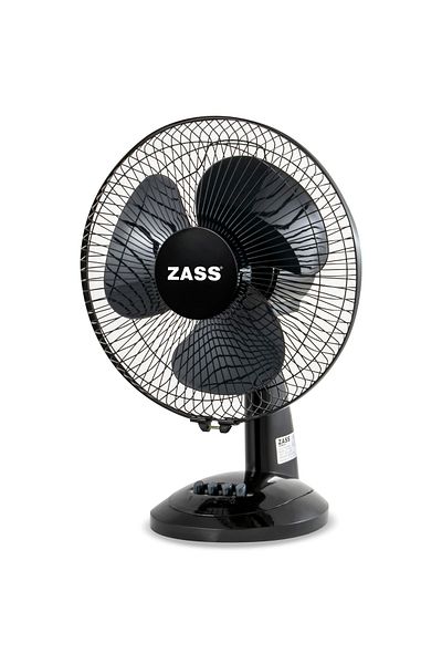 Zass ZTF 1202 desk fan, 30cm diameter, 35W, Silent and powerful, Black color