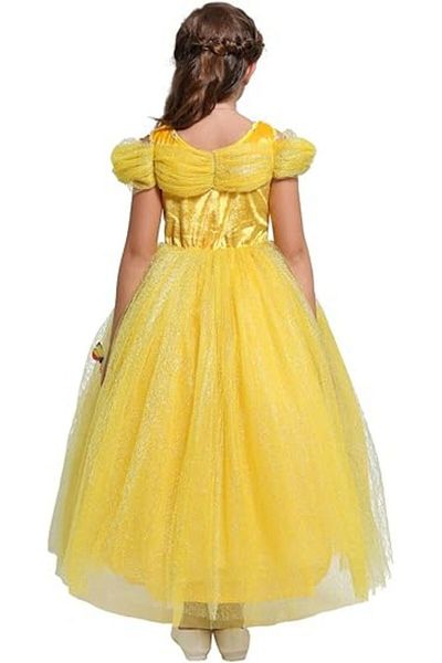 Funny Party Shop Belle girls carnival costume, dress with butterflies and accessories, 7-8 years, 122-130cm
