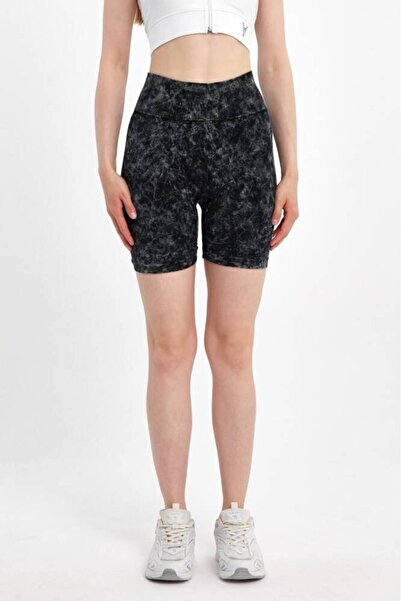 Star ŞIMART KADIN ARKASI BÜZGÜLÜ SEAMLESS DESENLİ YÜKSEK BEL KISA TAYT