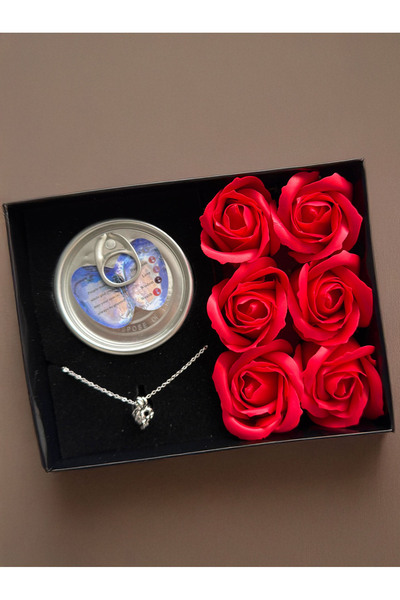 lenostra Sevgiliye Alınacak Hediye Kırmızı Güller ve İstiridye İçinde inci Kolye Romantik Hediye Öğretmene