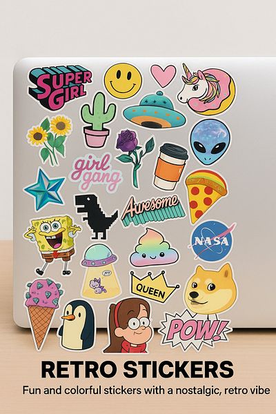 Limitless Design Colorful Character Sticker Set - Piece |   Laptop & Notebook Decoration