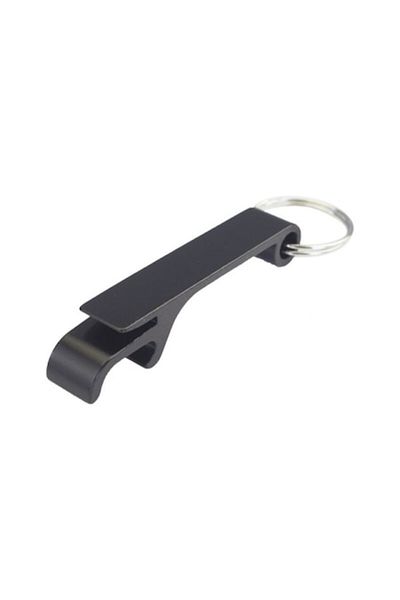 OEM Bottle Opener Keychain, Aluminum, Black