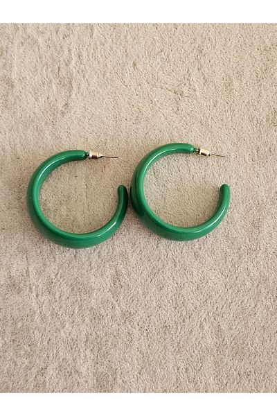 SiestaAccessories Green Color Acrylic Hoop Earrings