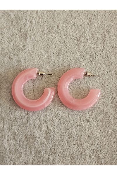 SiestaAccessories Pink Color Acrylic Hoop Earrings