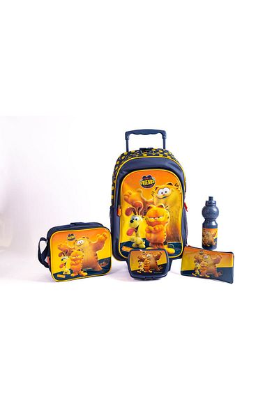 GARFIELD 18"TROLLEYBAG+LUNCH BAG+PENCILCASE+WATER BOTTLE+LUNCH BOX