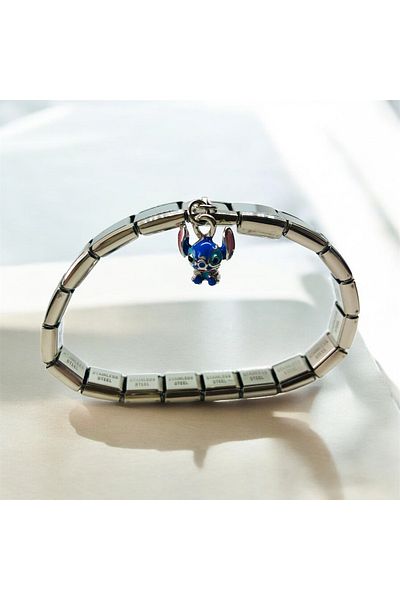 MeSin Store Stitch Figure Steel Charm and Steel Italian Bracelet Combination