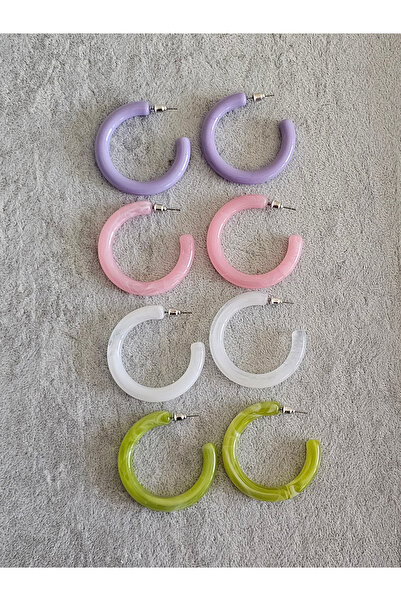 SiestaAccessories Yeşil Renk Akrilik Halka Küpe