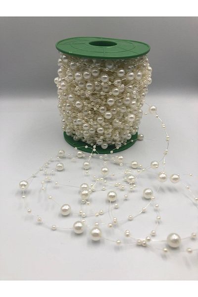 DUCK HOBY 10 metri CremMisina Panglică Perle Panglică Mărgele Decoratiuni Flori Mărgele