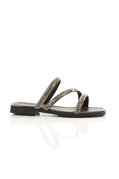 ARTI ARTI AYAKKABI MİA026-1610 Papuci de vacanță PLATINUM cu bandă de piatră zilnică pentru femei