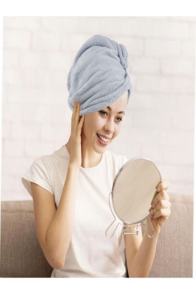 sternen glanz 2Pcs Queen Cotton Buttoned Hair Drying Cap
