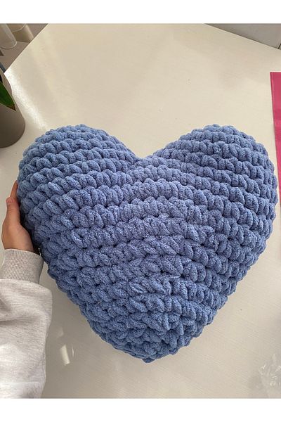 ÖRGÜCÜ DESİGN Puffy Heart Pillow Large Size (42X42Cm)